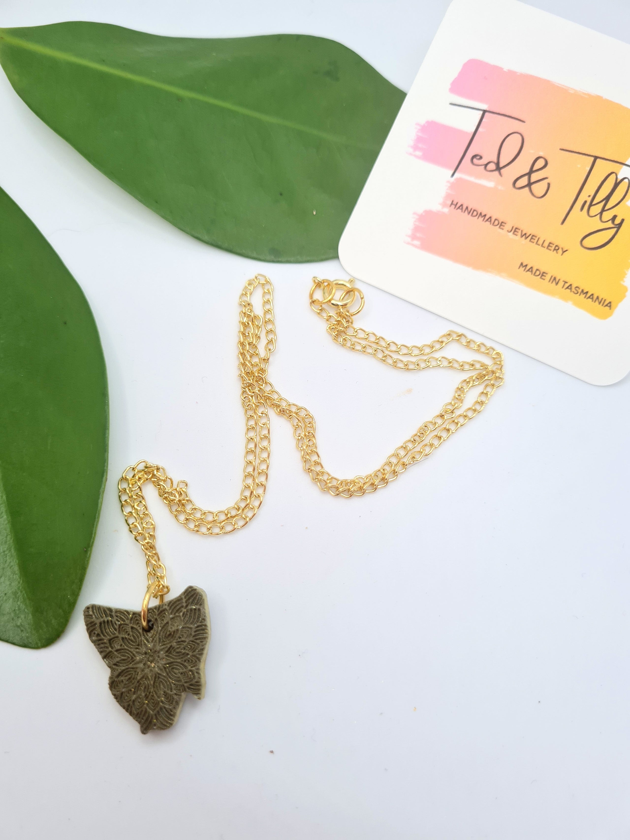 Tasmania Handmade Polymerclay Pendant Necklace Ted Tilly
